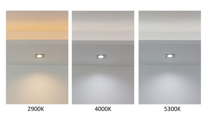 Different light colour temperatures