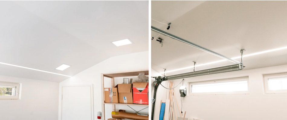 led linear flush-mounted luminaire replacing fluorescent tube luminaire