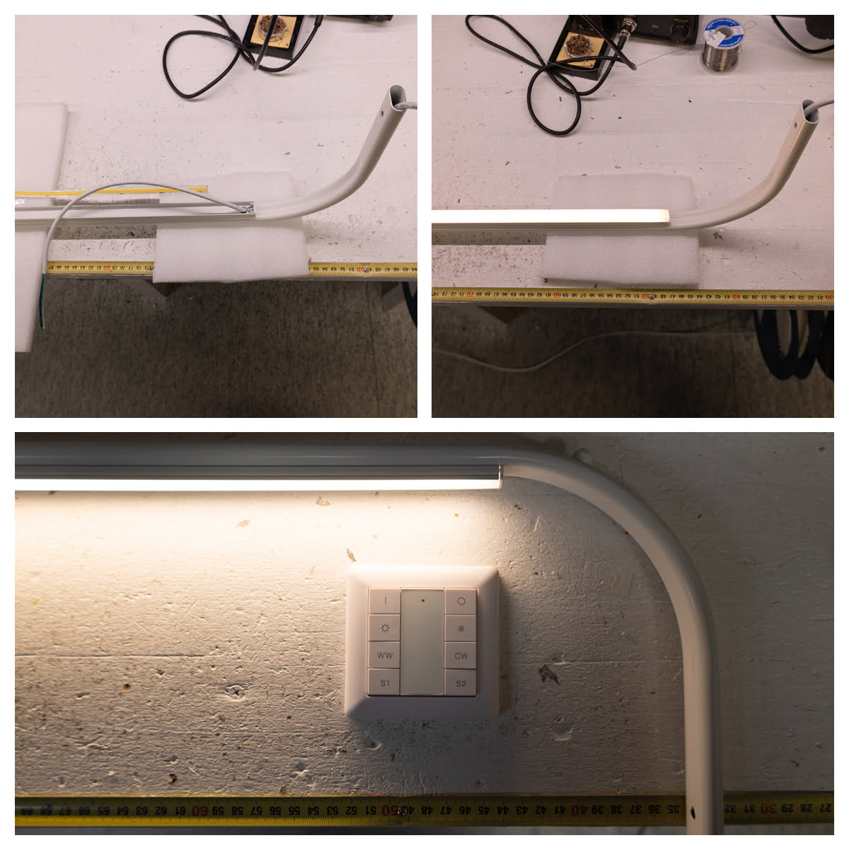 led-facial lighting work steps