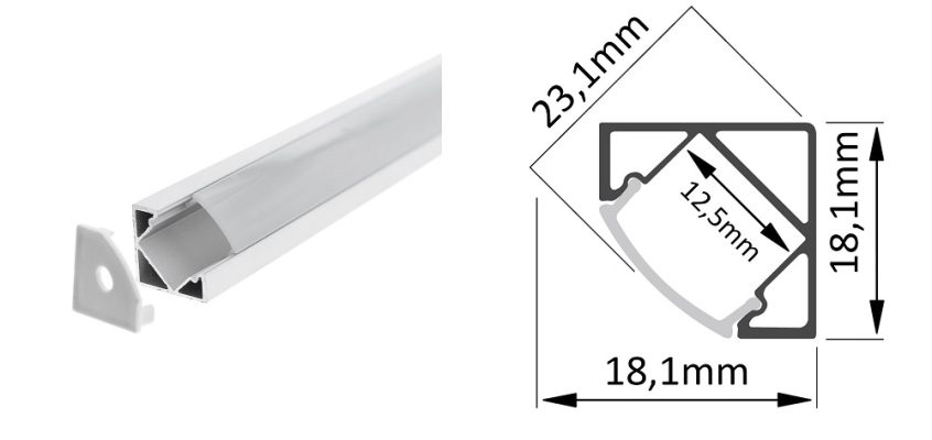 Kulmaprofiili led valonauhalle